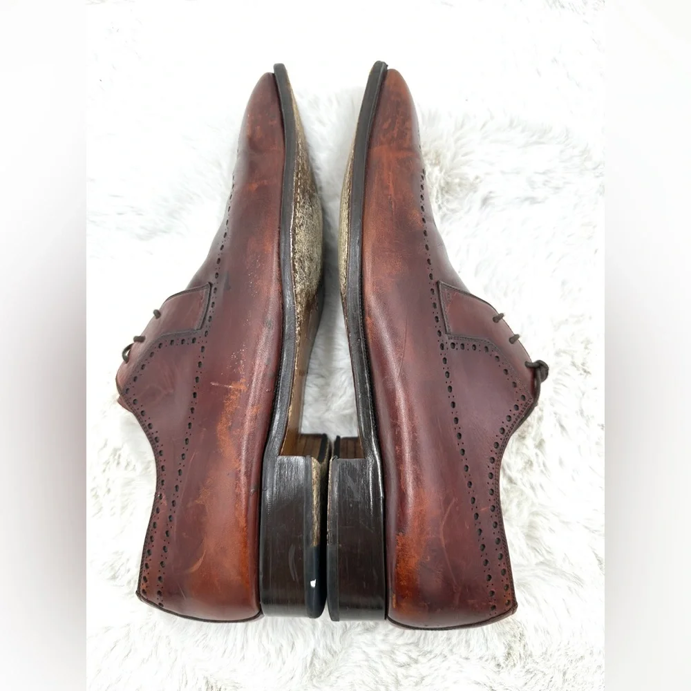 Magnanni Men’s Leather Wingtip Oxford Shoes Size 14‎ Brown Dress Shoes